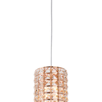 Pendente em Metal com Cristal Rose 13×16×150CM - Sindora DCD00745