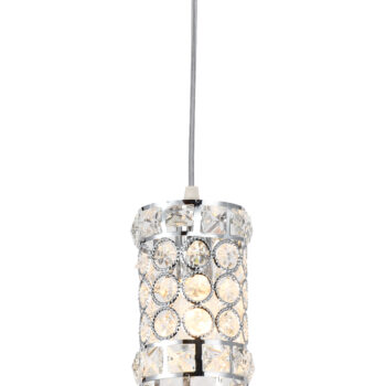 Pendente em Metal Cromado com Cristal 10×15×150CM - Sindora DCD00747