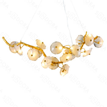 Pendente em Alumínio Ouro Velho com Vidro 165CM - Sindora DCD01740