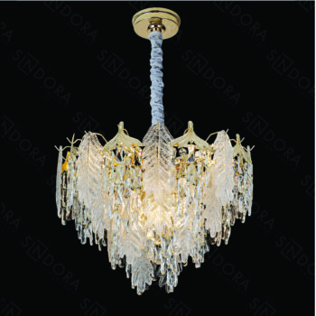 Pendente em Metal Dourado com Cristal 60×44CM - Sindora DCD01923