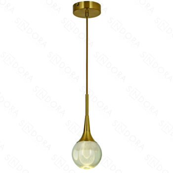 Pendente em Metal Bronze com Cristal 10x25CM - Sindora DCD02163