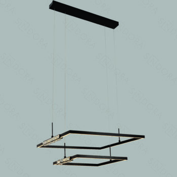 Pendente em Metal Cromado e Preto 40x60CM - Sindora DCD02850