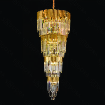 Pendente em Inox Dourado com Cristal 75x200CM - Sindora DCD03909