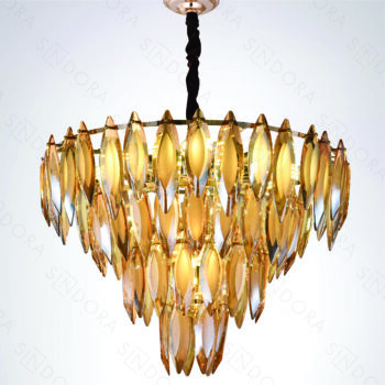 Pendente em Metal Dourado com Cristal 60x43CM - Sindora DCD03930