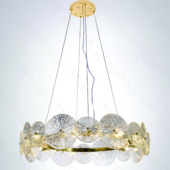 Pendente 60×20cm em Metal Dourado com Cristal - Sindora DCD03932