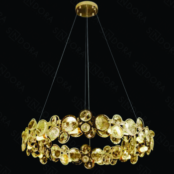Pendente em Inox Dourado com Cristal 80x20CM - Sindora DCD06507