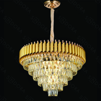 Pendente em Metal Dourado com Cristal 75×43CM - Sindora DCD06511
