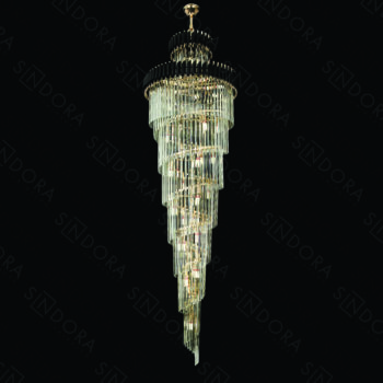 Pendente em Metal Preto com Cristal 80x250CM - Sindora DCD06514