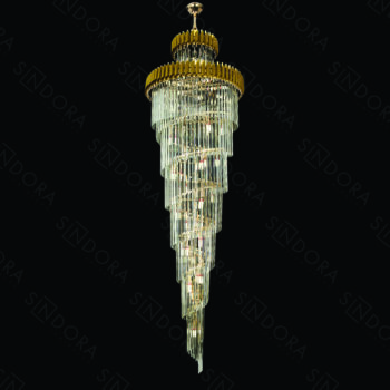 Pendente em Metal Dourado com Cristal 80x250CM - Sindora DCD06515