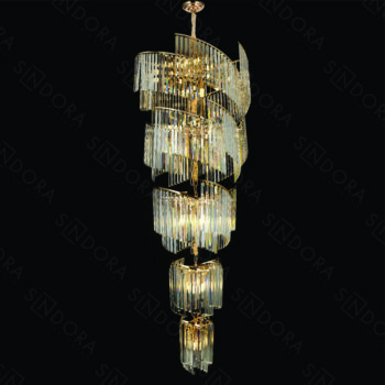 Pendente em Metal Dourado com Cristal 80x200CM - Sindora DCD06516