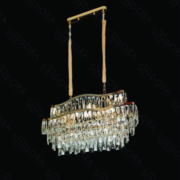 Pendente em Metal Dourado com Cristal 40x34x76CM - Sindora DCD06520
