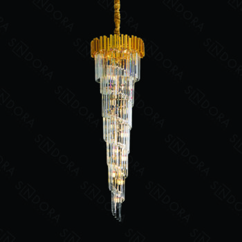 Pendente em Metal Dourado com Cristal 55x160CM - Sindora DCD06521