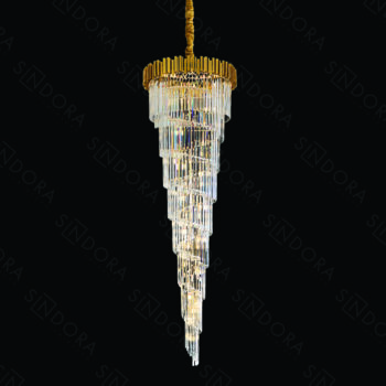 Pendente em Metal Dourado com Cristal 75x240CM - Sindora DCD06522