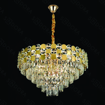 Pendente 80cm em Metal dourado com Cristal - Sindora DCD06541