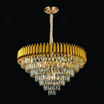 Pendente em Metal Dourado com Cristal 95×48CM - Sindora DCD06544
