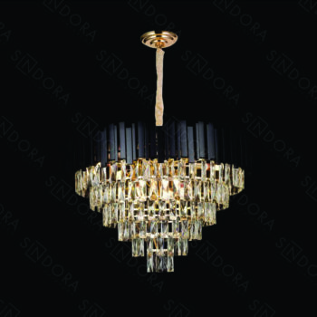 Pendente em Metal Preto com Cristal 70×45CM - Sindora DCD06547