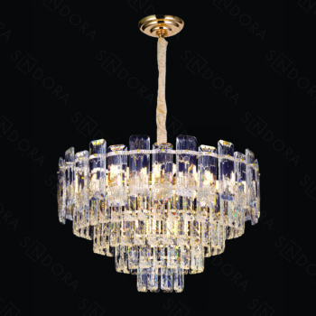 Pendente em Metal Dourado com Cristal 55×36CM - Sindora DCD06550