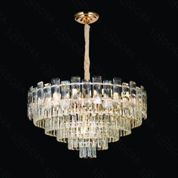 Pendente em Metal Dourado com Cristal 73×41CM - Sindora DCD06551