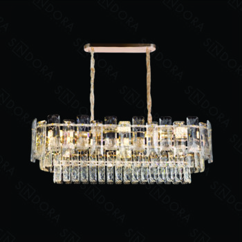 Pendente em Metal Dourado com Cristal 77×27×25CM - Sindora DCD06553