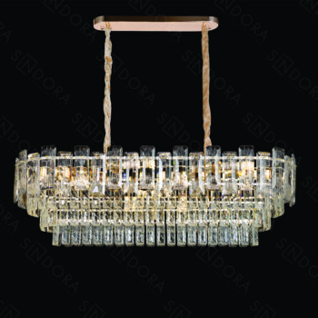 Pendente em Metal Dourado com Cristal 100×30CM - Sindora DCD06554