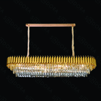 Pendente em Metal Dourado com Cristal 118×35×29CM - Sindora DCD06587