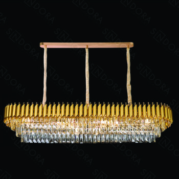 Pendente em Metal Dourado com Cristal 140×35×29CM - Sindora DCD06588