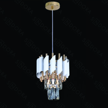 Pendente em Metal Branco com Cristal 20x26CM - Sindora DCD06592