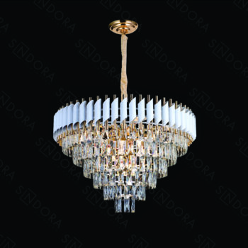 Pendente em Metal Branco com Cristal 75x44CM - Sindora DCD06595