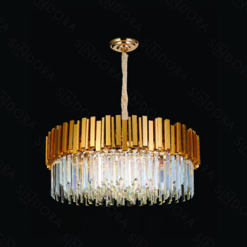 Pendente em Metal Dourado com Cristal 72x43x14CM - Sindora DCD06613