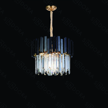 Pendente em Metal Preto com Cristal 38×30CM - Sindora DCD06616