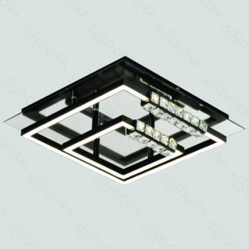 Plafon em Metal Cromado e Preto 36,5x36,5x13CM - Sindora DCX02846