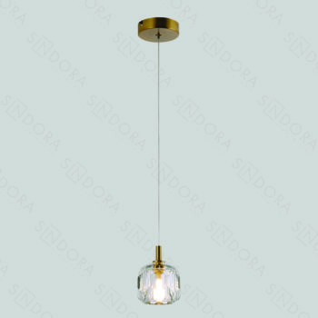 Pendente em Metal Bronze com Cristal 10x10CM - Sindora QD05130