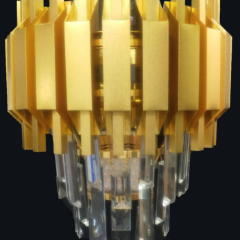 Arandela em Metal Dourado com Cristal 25×25 cm - Sindora DCB00451