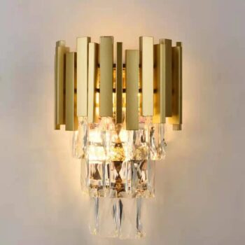 Arandela em Metal Dourado com Cristal 30 × 22 CM - SINDORA DCB00461