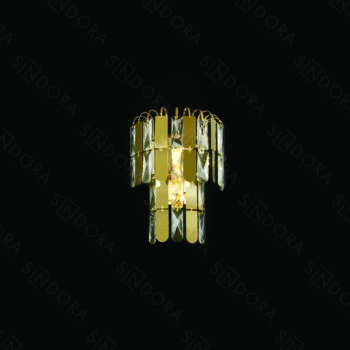 Arandela em Inox Dourado com Cristal 25×30 CM - SINDORA DCB00494