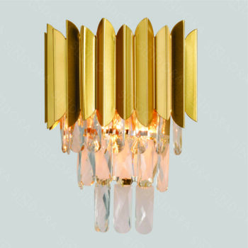 Arandela em Metal Dourado com Cristal 26×31 CM - SINDORA DCB00796