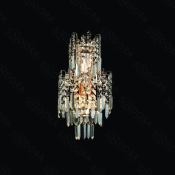 Arandela em Metal Dourado com Cristal 52×26×16 cm - Sindora DCB01025
