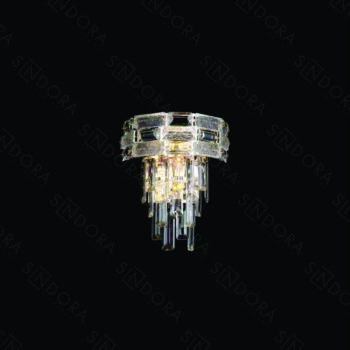 Arandela em Metal Dourado com Cristal 25×28CM - SINDORA DCB01051