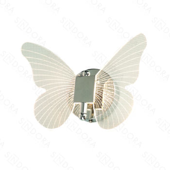 Arandela Mini Borboleta em Metal Cromado com Acrílico 24×18CM  SINDORA DCB02202