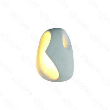 Arandela em Metal Branco com Cimento Branco 35×20CM - SINDORA DCB02660