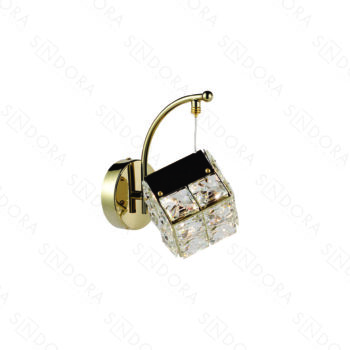 Arandela em Inox Dourado com Cristal 11×21CM - SINDORA DCB02950
