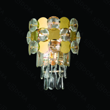 Arandela em Metal Dourado com Cristal 28CM - SINDORA DCB06543