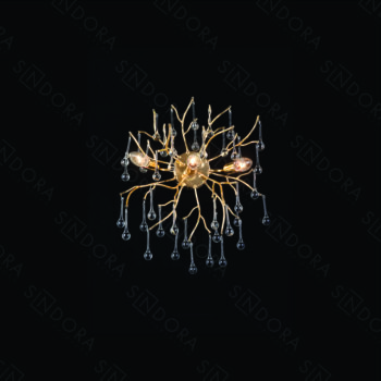 Arandela em Metal Dourado com Cristal 38 × 35 CM - SINDORA DCB06579