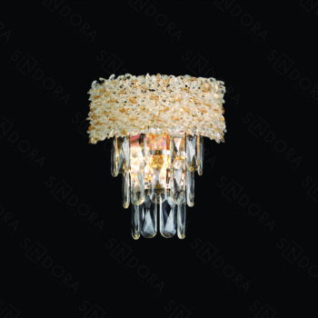 Arandela em Metal Dourado com Cristal 26×24×14CM - SINDORA DCB06583
