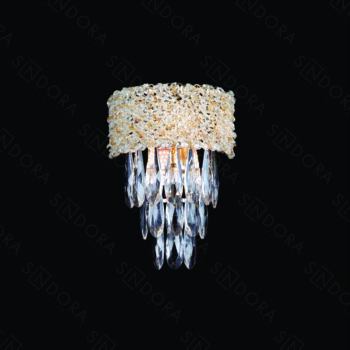 Arandela em Metal Dourado com Cristal 25×32CM - SINDORA DCB06604