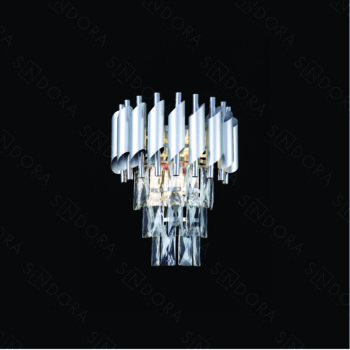 Arandela em Metal Cromado com Cristal 26 × 22 CM - SINDORA DCB06610