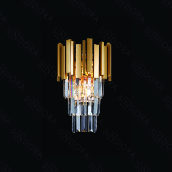 Arandela em Metal Dourado com Cristal 26 × 33 CM - SINDORA DCB06614