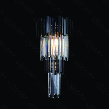 Arandela em Metal Preto com Cristal 28 × 59 CM - SINDORA DCB06621