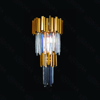 Arandela em Metal Dourado com Cristal 28 × 59  CM - SINDORA DCB06622