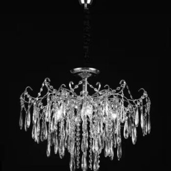 Pendente em Metal Cromado com Cristal 60×50CM - SINDORA DCD00429
